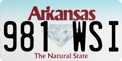 AR license plate 981WSI