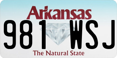 AR license plate 981WSJ