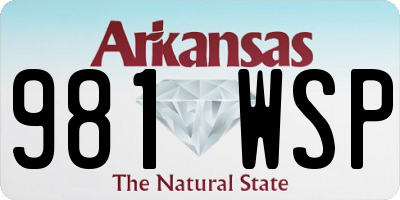 AR license plate 981WSP