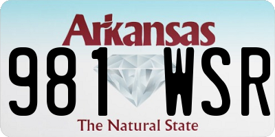 AR license plate 981WSR