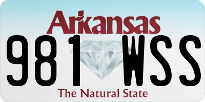 AR license plate 981WSS
