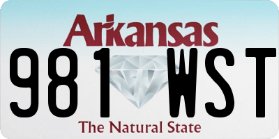 AR license plate 981WST