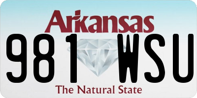 AR license plate 981WSU