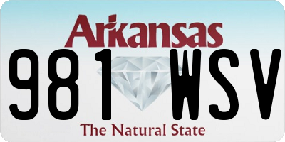 AR license plate 981WSV