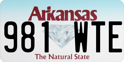 AR license plate 981WTE