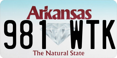 AR license plate 981WTK