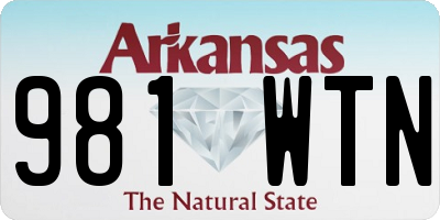 AR license plate 981WTN