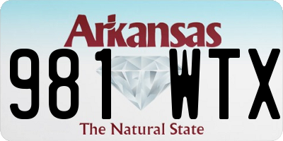 AR license plate 981WTX