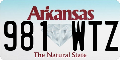 AR license plate 981WTZ