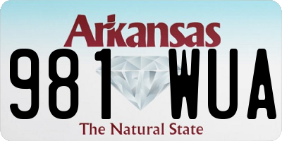 AR license plate 981WUA