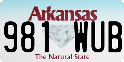 AR license plate 981WUB