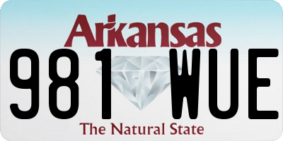 AR license plate 981WUE