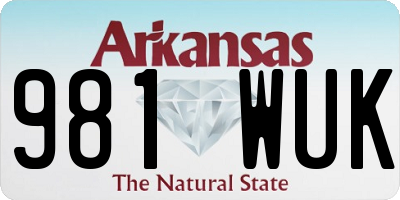 AR license plate 981WUK