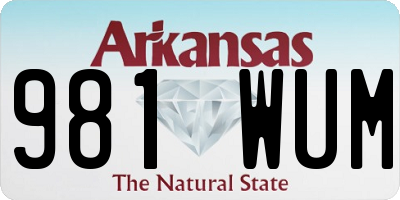 AR license plate 981WUM