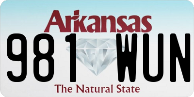AR license plate 981WUN