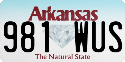 AR license plate 981WUS