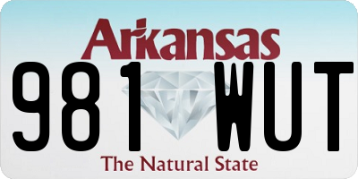 AR license plate 981WUT