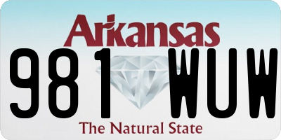 AR license plate 981WUW