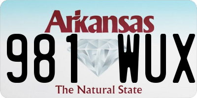 AR license plate 981WUX