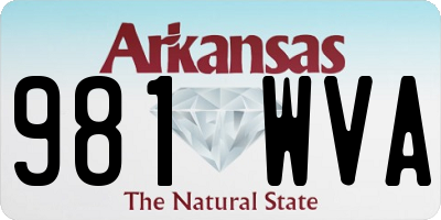 AR license plate 981WVA
