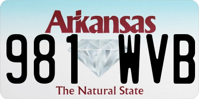 AR license plate 981WVB