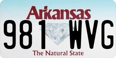 AR license plate 981WVG