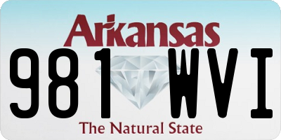 AR license plate 981WVI