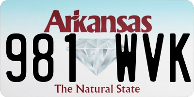 AR license plate 981WVK
