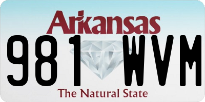 AR license plate 981WVM