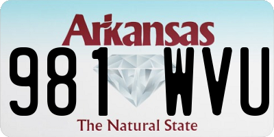 AR license plate 981WVU