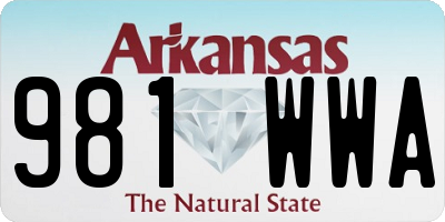 AR license plate 981WWA