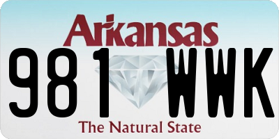 AR license plate 981WWK