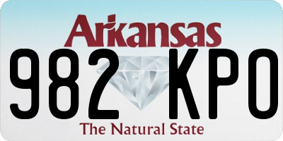 AR license plate 982KPO