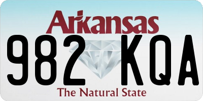 AR license plate 982KQA