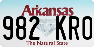 AR license plate 982KRO