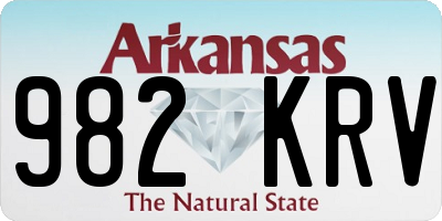AR license plate 982KRV