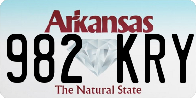 AR license plate 982KRY
