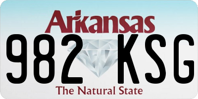 AR license plate 982KSG