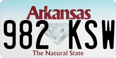 AR license plate 982KSW