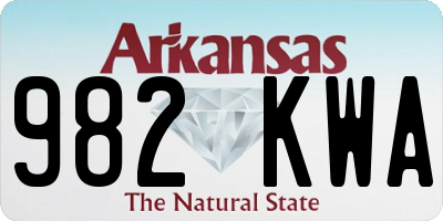 AR license plate 982KWA