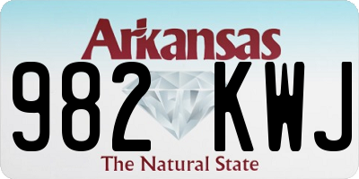 AR license plate 982KWJ