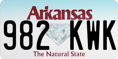 AR license plate 982KWK