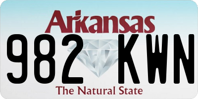 AR license plate 982KWN