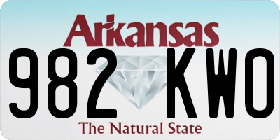 AR license plate 982KWO