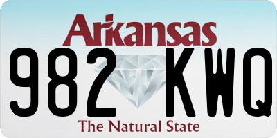 AR license plate 982KWQ