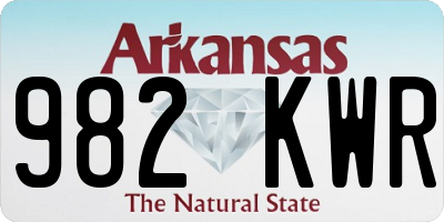AR license plate 982KWR