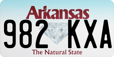 AR license plate 982KXA
