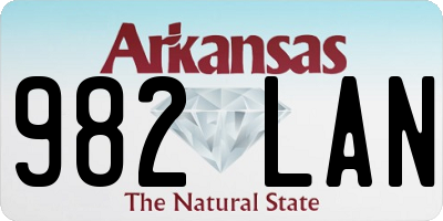 AR license plate 982LAN
