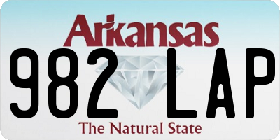 AR license plate 982LAP