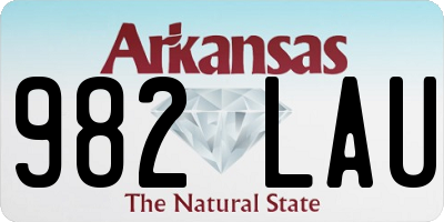 AR license plate 982LAU